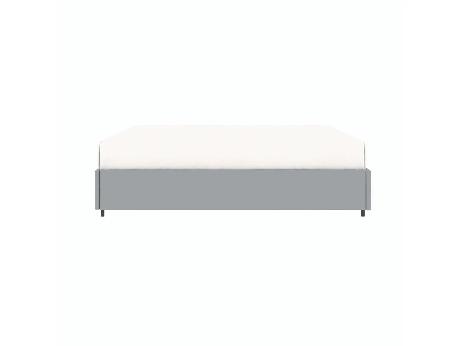 Lit coffre plateforme – extra grand couchage 180x200 cm - tissu velours gris - sommier inclus - LANCE