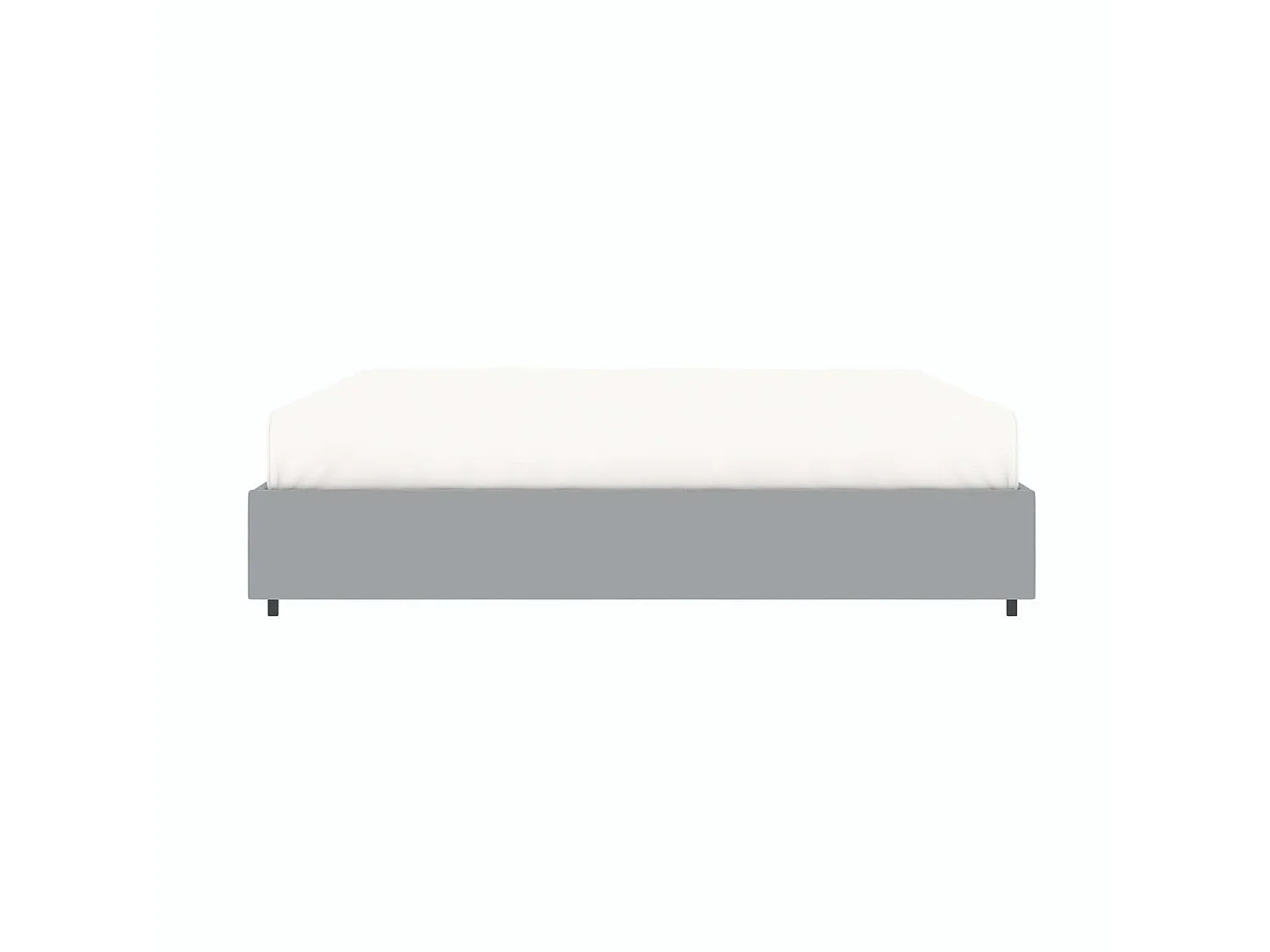 Lit coffre plateforme – extra grand couchage 180x200 cm - tissu velours gris - sommier inclus - LANCE