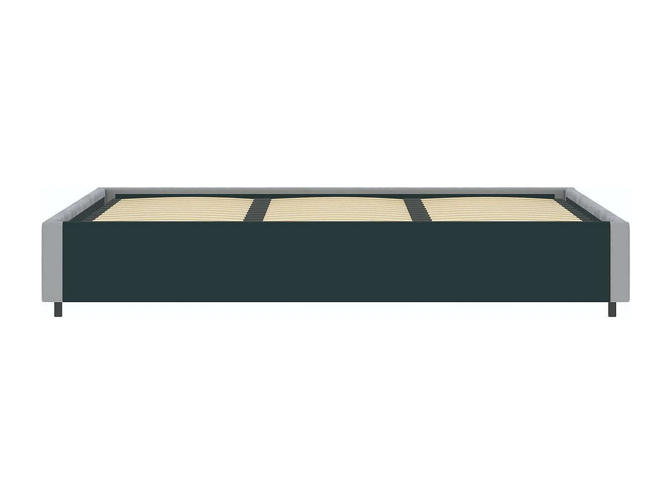 Lit coffre plateforme – extra grand couchage 180x200 cm - tissu velours gris - sommier inclus - LANCE