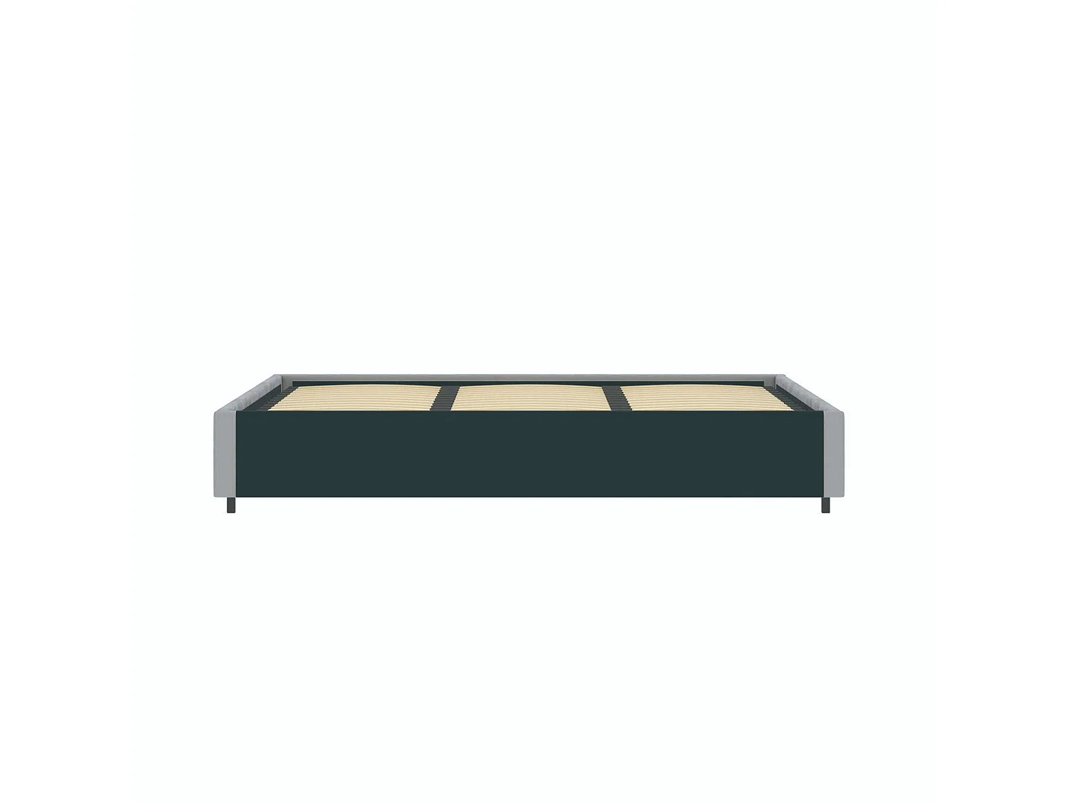 Lit coffre plateforme – extra grand couchage 180x200 cm - tissu velours gris - sommier inclus - LANCE