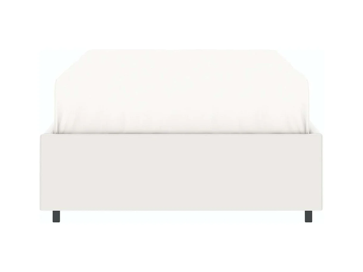 Lit coffre plateforme – couchage 90x190 cm - simili cuir (PU) blanc - sommier inclus - LANCE