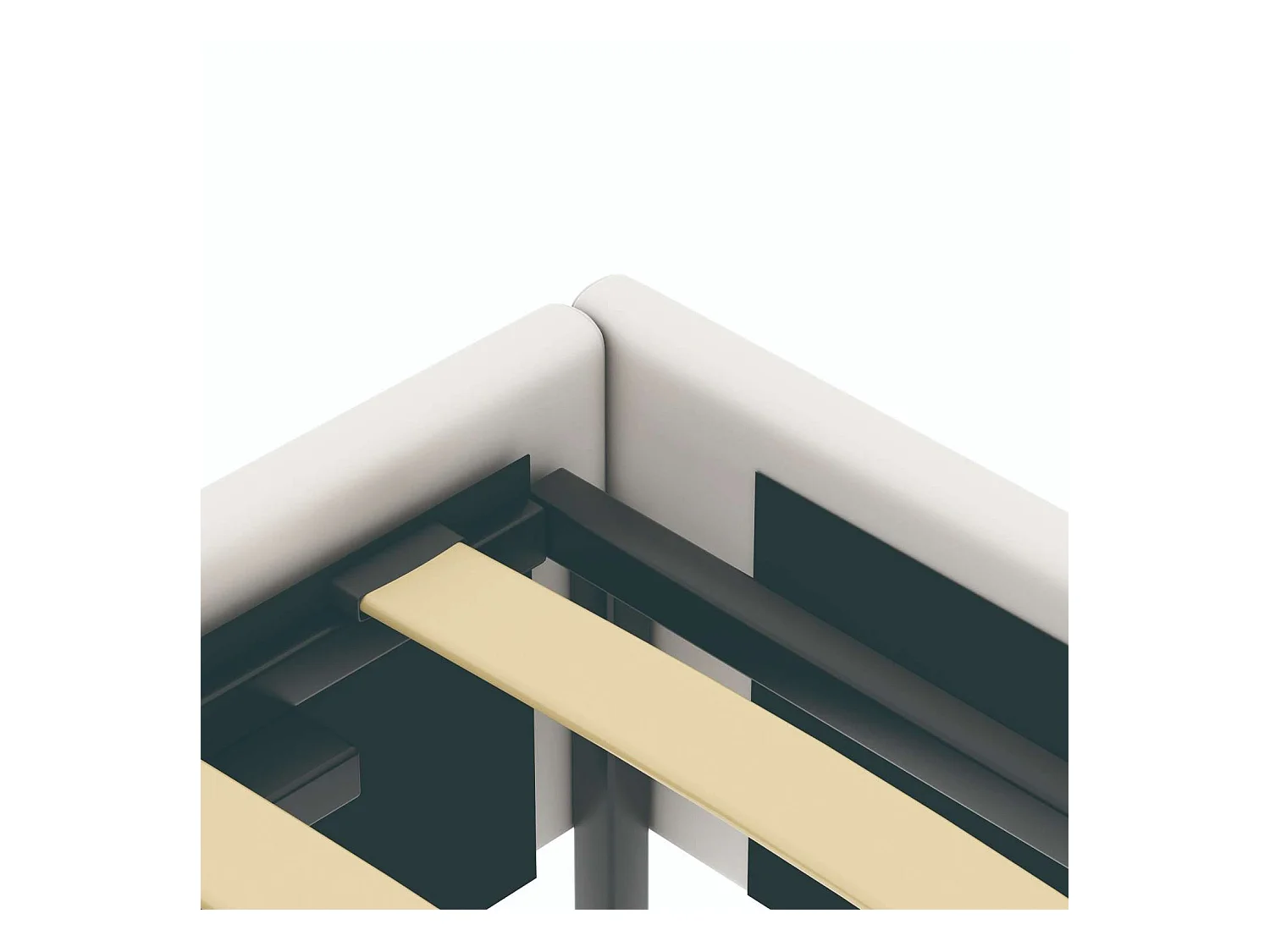 Lit coffre plateforme – couchage 90x190 cm - simili cuir (PU) blanc - sommier inclus - LANCE