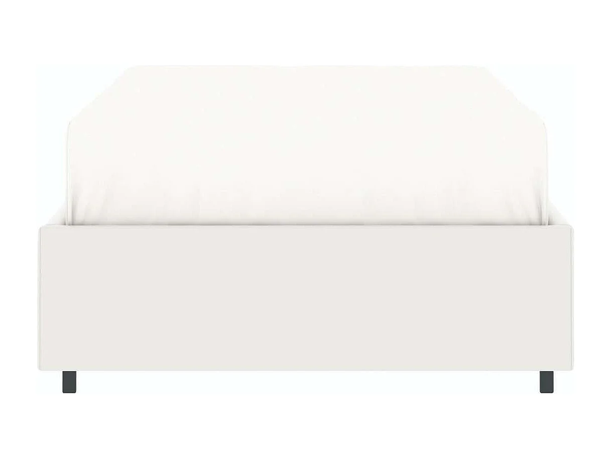 Lit coffre plateforme – couchage 90x190 cm - simili cuir (PU) blanc - sommier inclus - LANCE