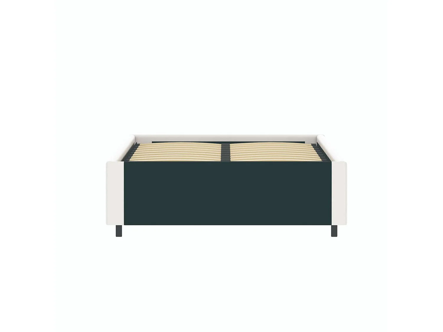 Lit coffre plateforme – couchage 90x190 cm - simili cuir (PU) blanc - sommier inclus - LANCE