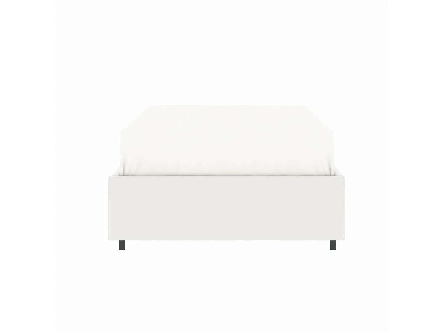 Lit coffre plateforme – couchage 90x190 cm - simili cuir (PU) blanc - sommier inclus - LANCE