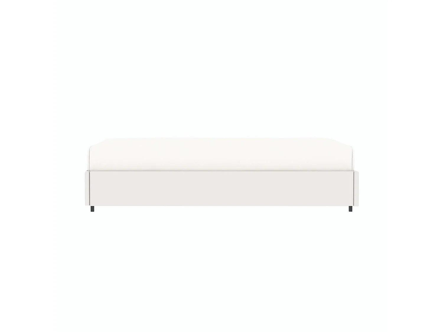 Lit coffre plateforme – couchage 90x190 cm - simili cuir (PU) blanc - sommier inclus - LANCE