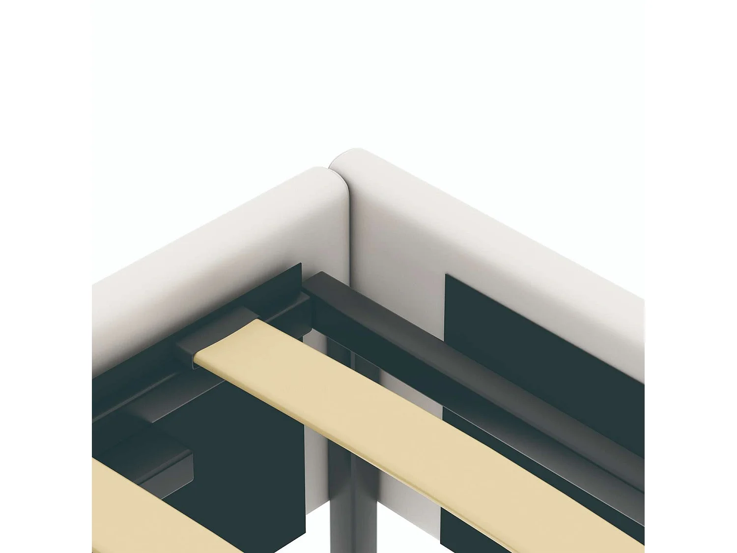 Lit coffre plateforme – couchage 90x190 cm - simili cuir (PU) blanc - sommier inclus - LANCE