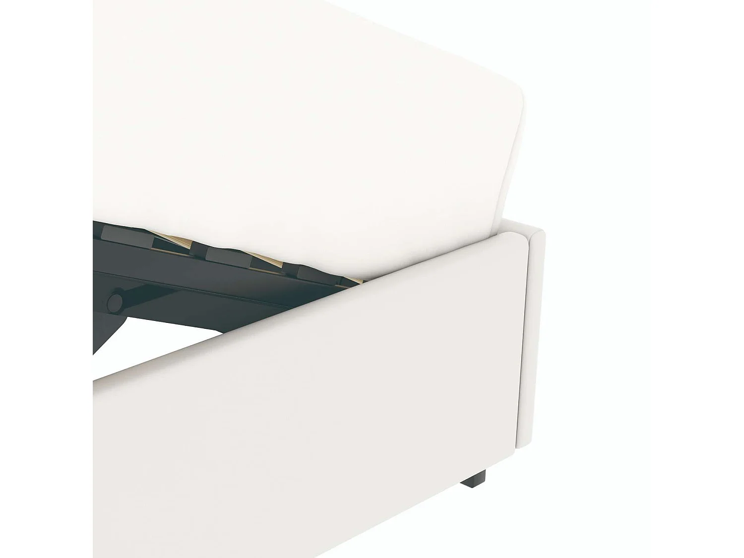 Lit coffre plateforme – couchage 90x190 cm - simili cuir (PU) blanc - sommier inclus - LANCE