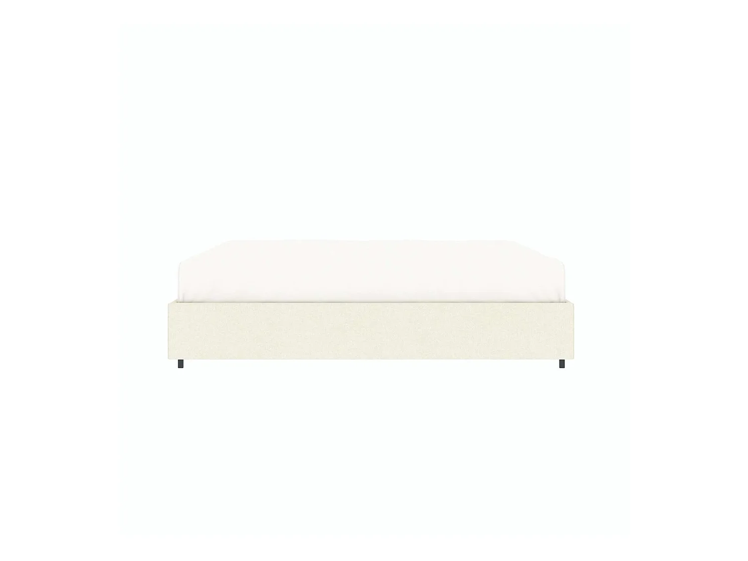 Lit coffre plateforme – extra grand couchage 180x200 cm - tissu velours beige - sommier inclus - LANCE