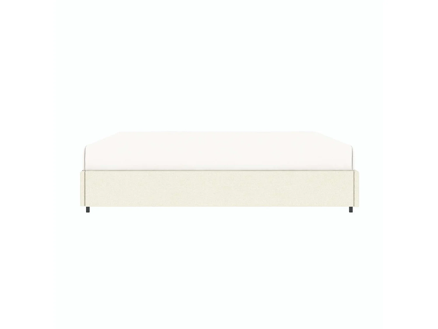 Lit coffre plateforme – extra grand couchage 180x200 cm - tissu velours beige - sommier inclus - LANCE