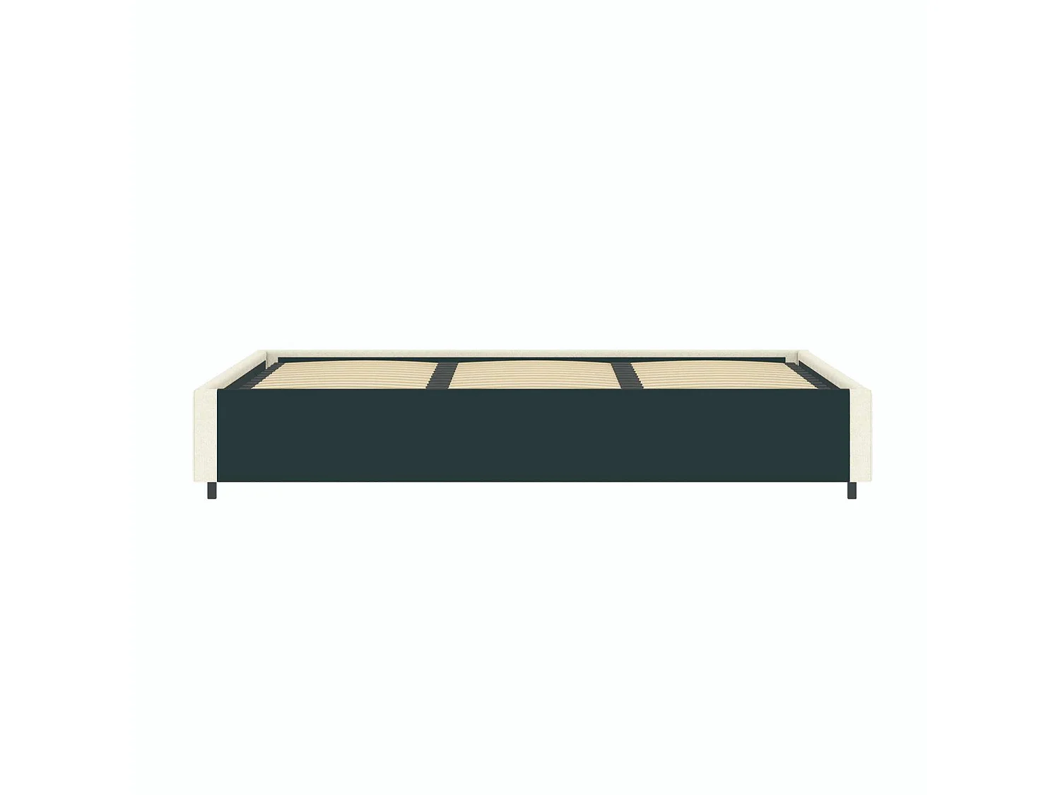 Lit coffre plateforme – extra grand couchage 180x200 cm - tissu velours beige - sommier inclus - LANCE