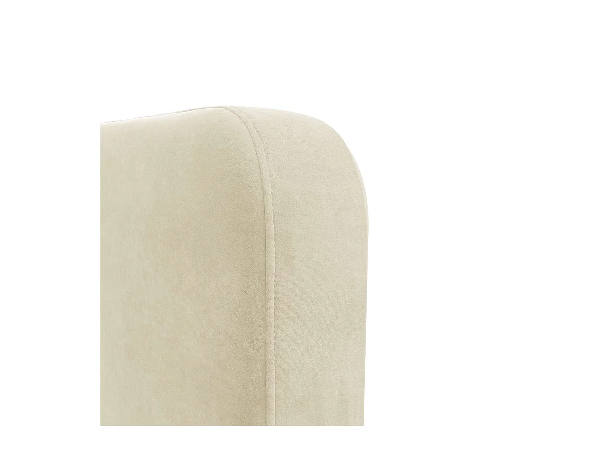 Lit coffre tête de lit haute – couchage 140x190 cm – tissu velours beige - sommier inclus - ANTON