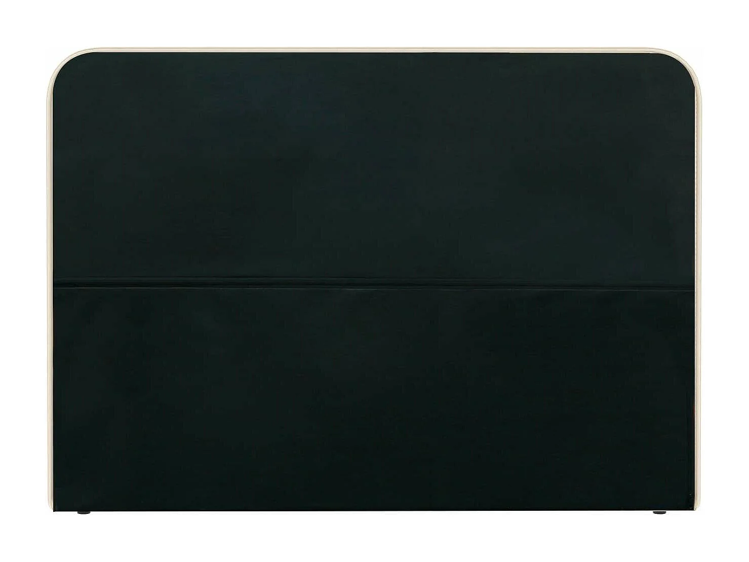 Lit coffre tête de lit haute – couchage 140x190 cm – tissu velours beige - sommier inclus - ANTON