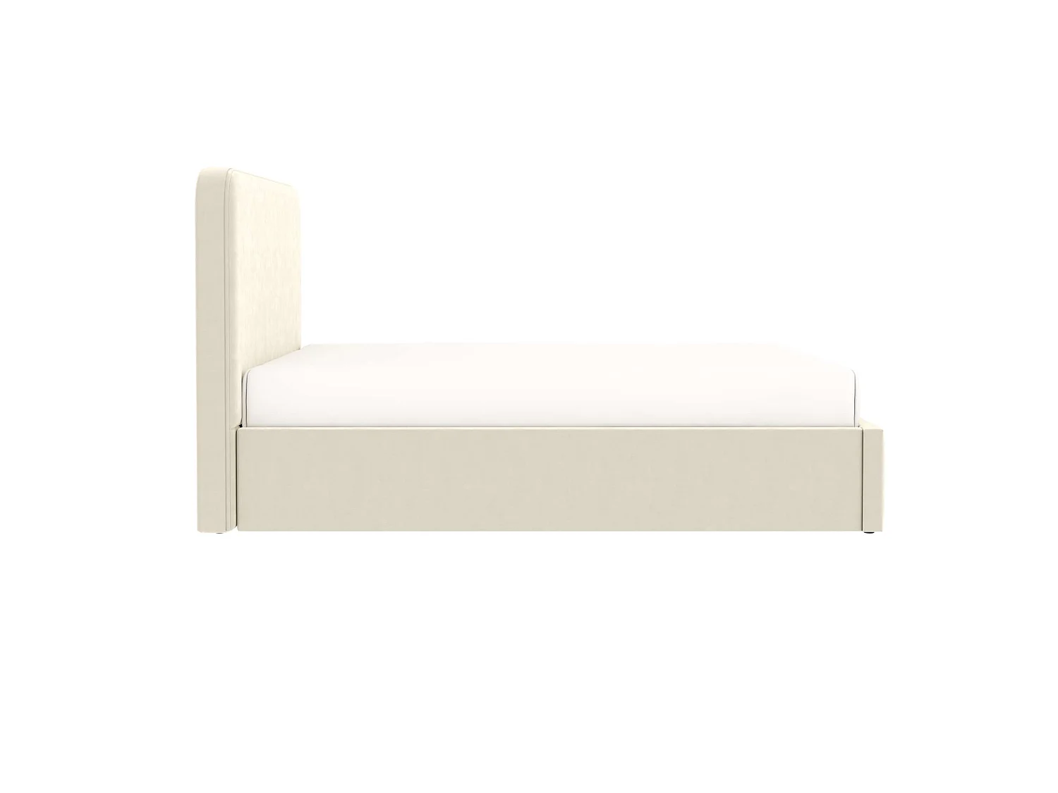 Cama con arcón y cabecero alto – tamaño 140x190 cm – terciopelo beige – somier incluido – ANTON