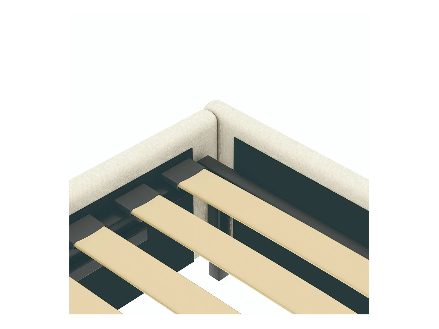 Lit coffre plateforme – grand couchage 160x200 cm - tissu velours beige - sommier inclus - LANCE