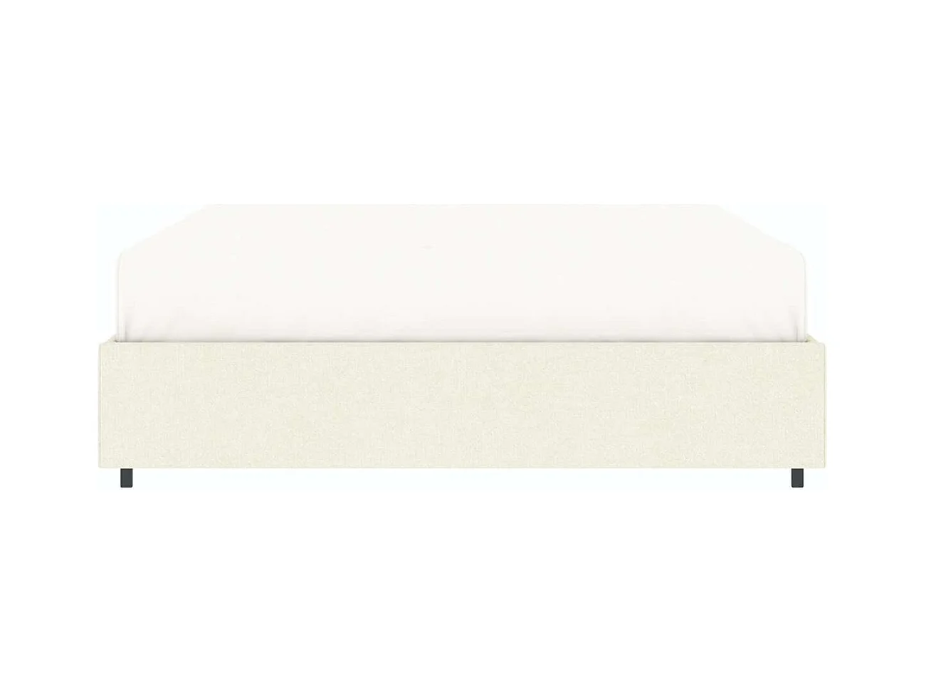 Lit coffre plateforme – couchage 140x190 cm - tissu velours beige - sommier inclus - LANCE