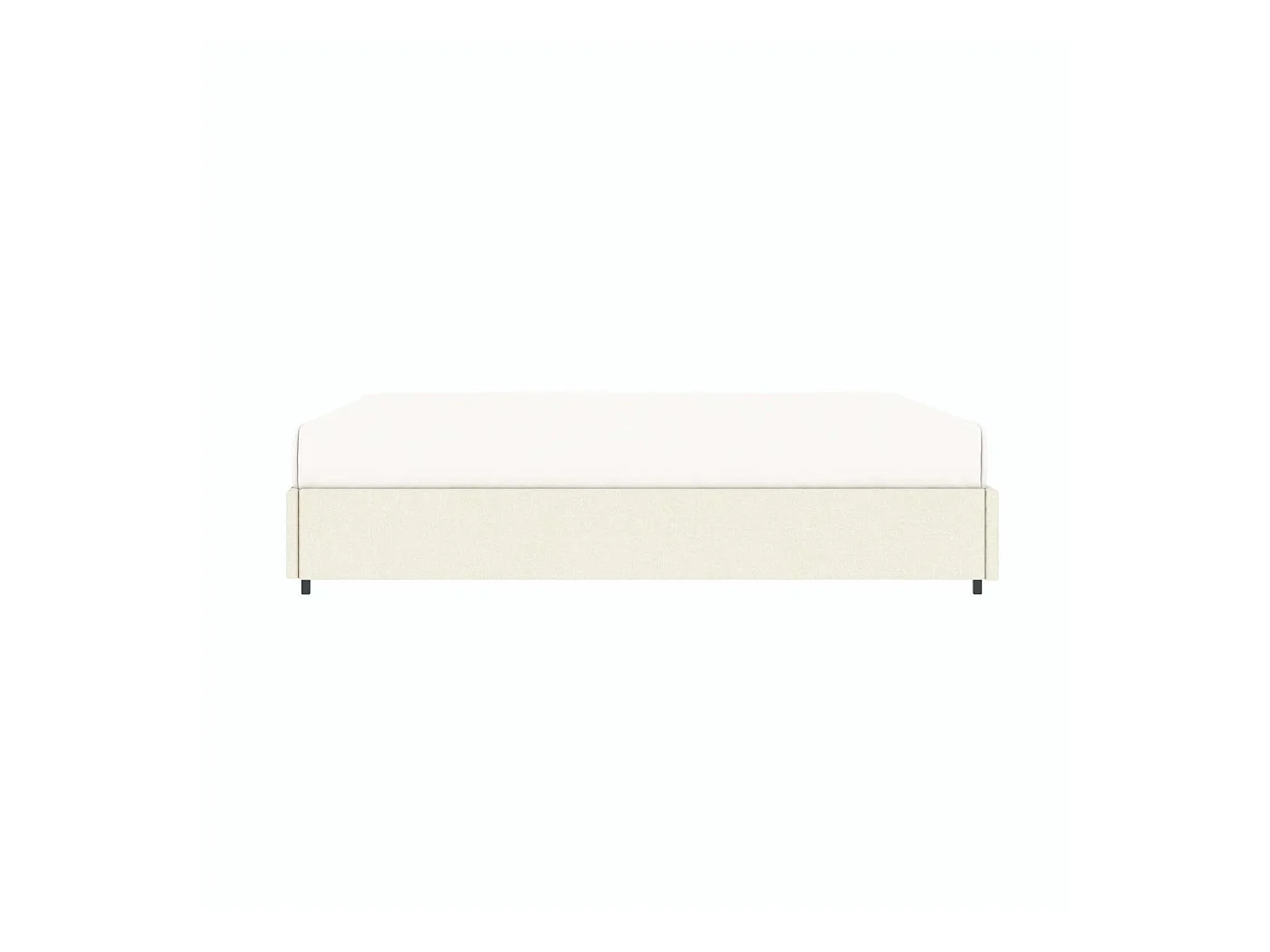 Lit coffre plateforme – couchage 140x190 cm - tissu velours beige - sommier inclus - LANCE