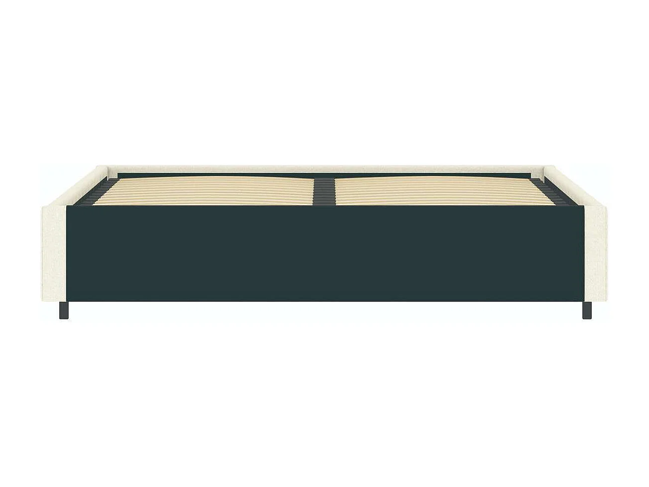 Lit coffre plateforme – couchage 140x190 cm - tissu velours beige - sommier inclus - LANCE