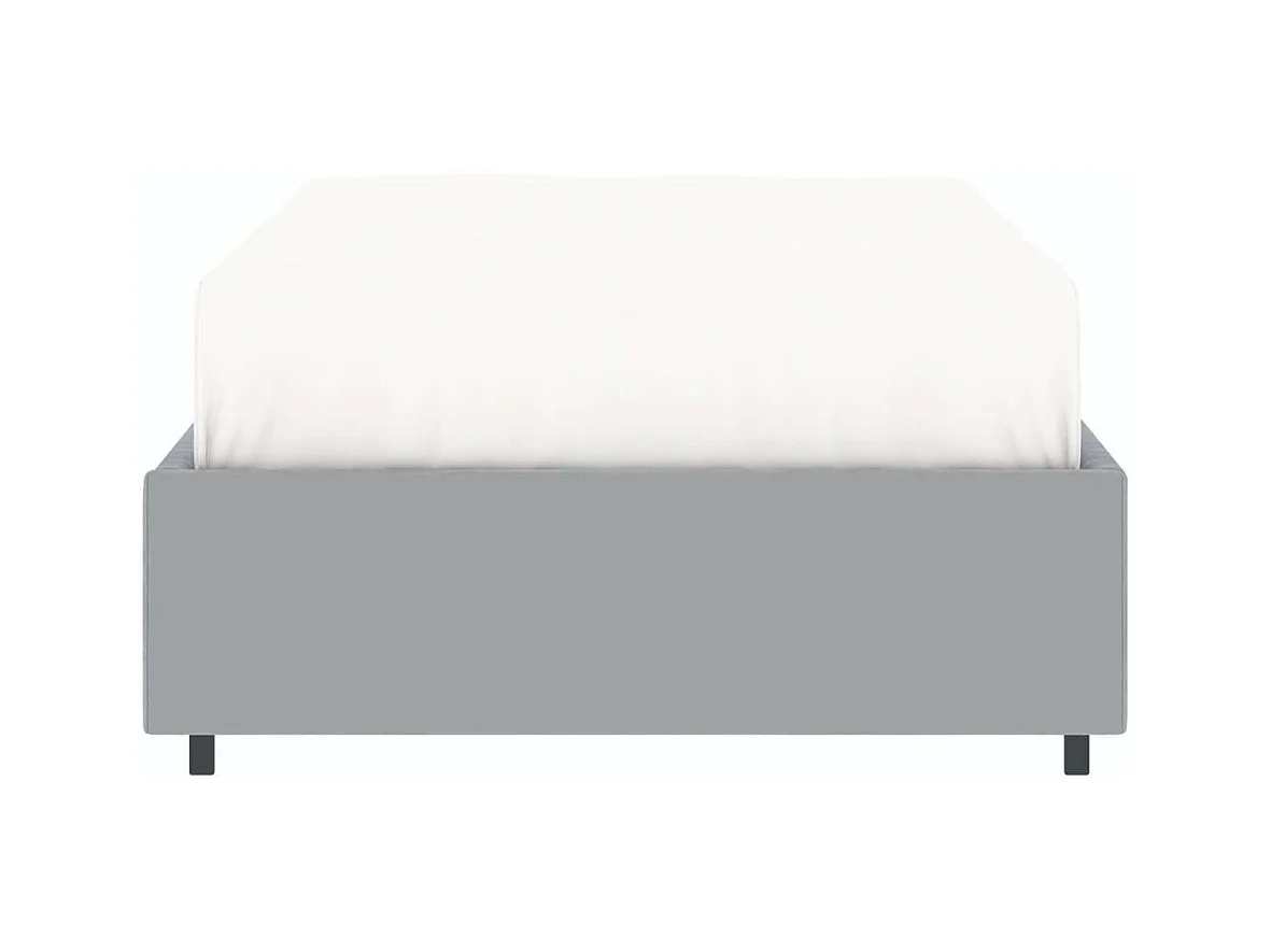 Lit coffre plateforme – couchage 90x190 cm - tissu velours gris - sommier inclus - LANCE