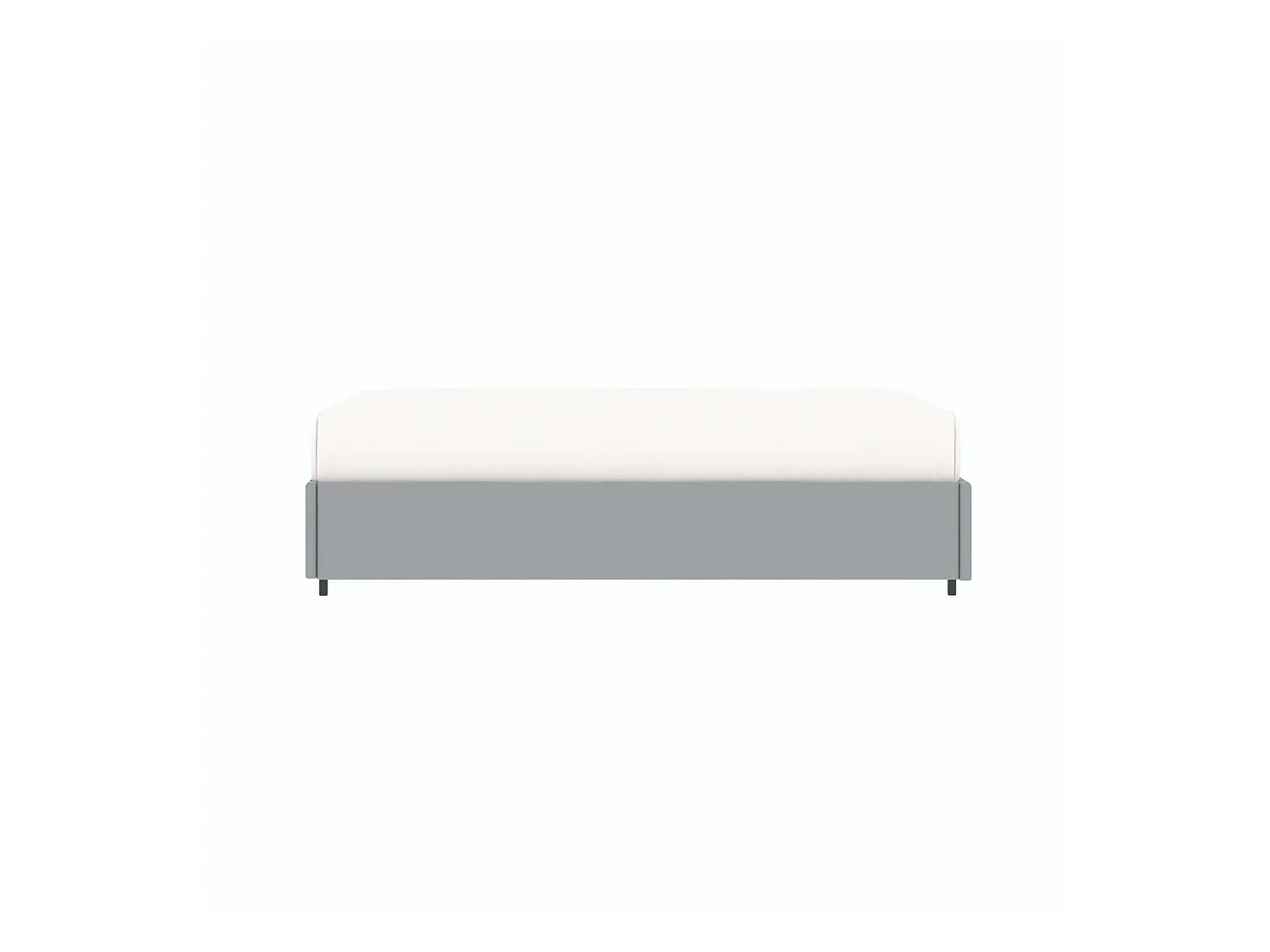 Lit coffre plateforme – couchage 90x190 cm - tissu velours gris - sommier inclus - LANCE