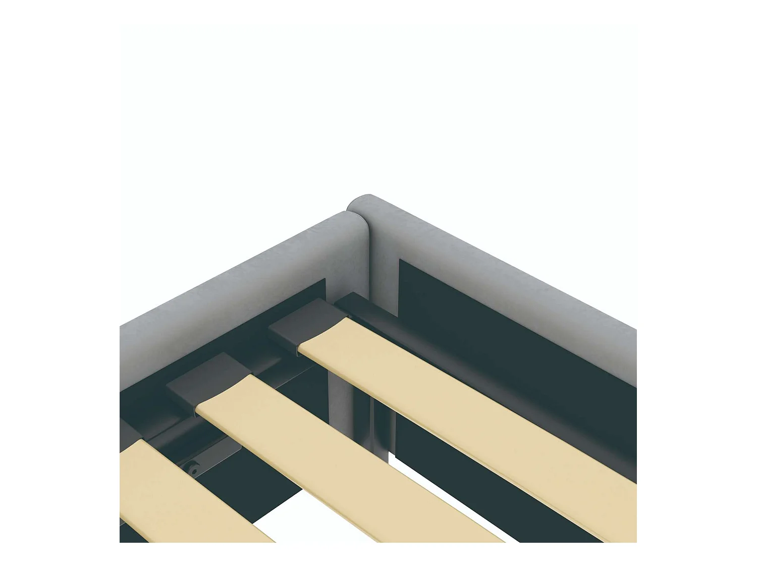 Lit coffre plateforme – couchage 90x190 cm - tissu velours gris - sommier inclus - LANCE