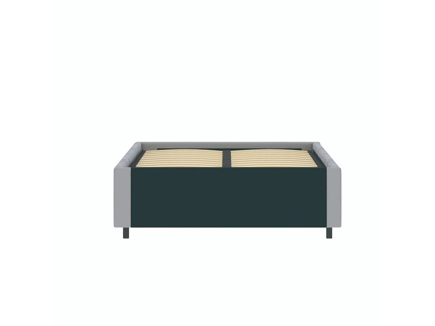 Lit coffre plateforme – couchage 90x190 cm - tissu velours gris - sommier inclus - LANCE