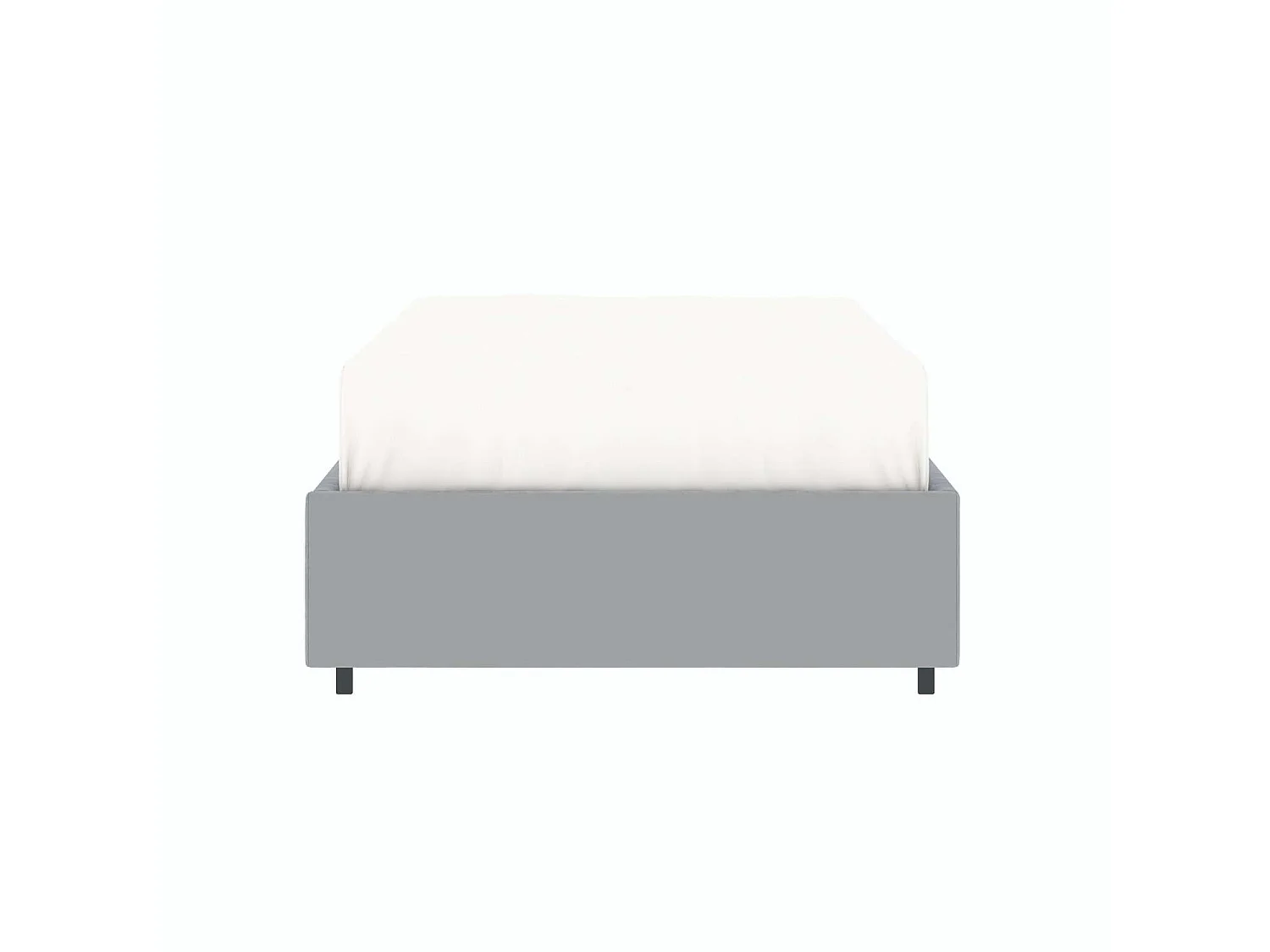 Lit coffre plateforme – couchage 90x190 cm - tissu velours gris - sommier inclus - LANCE