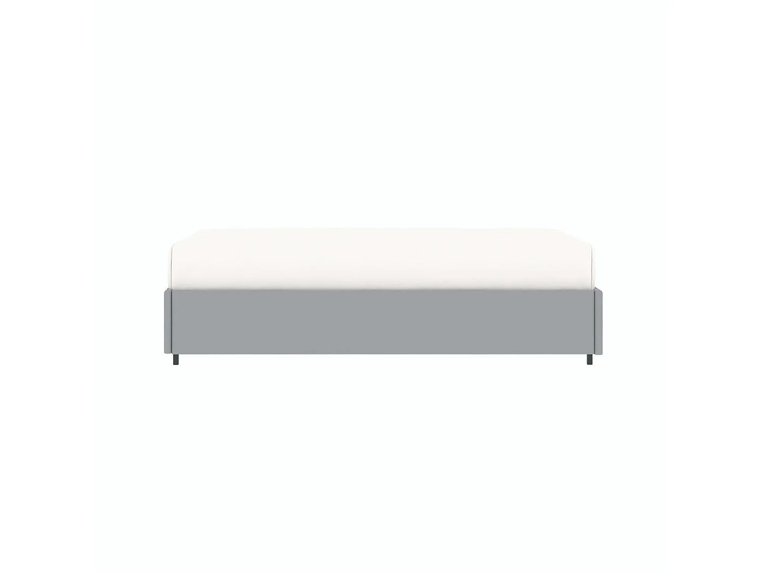 Lit coffre plateforme – couchage 90x190 cm - tissu velours gris - sommier inclus - LANCE