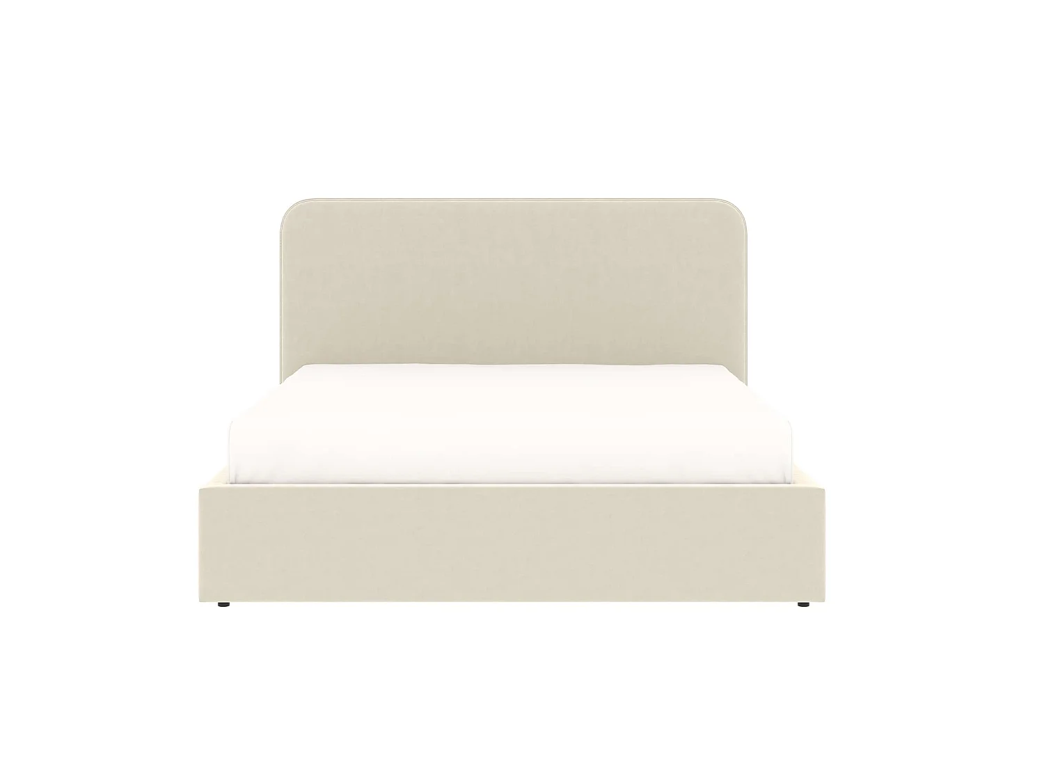 Cama con arcón y cabecero alto – tamaño grande 160x200 cm – terciopelo beige – somier incluido – ANTON