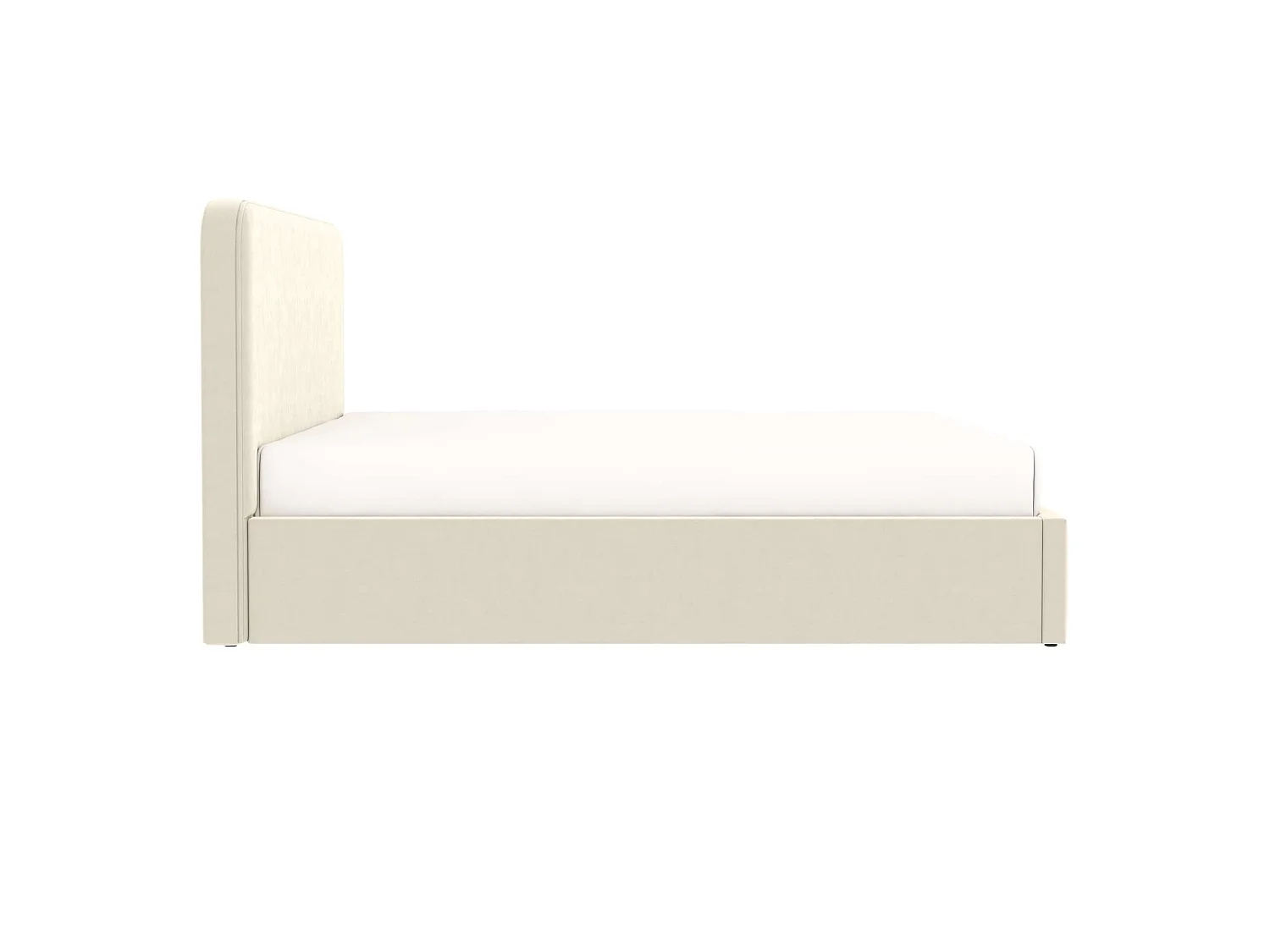 Cama con arcón y cabecero alto – tamaño grande 160x200 cm – terciopelo beige – somier incluido – ANTON