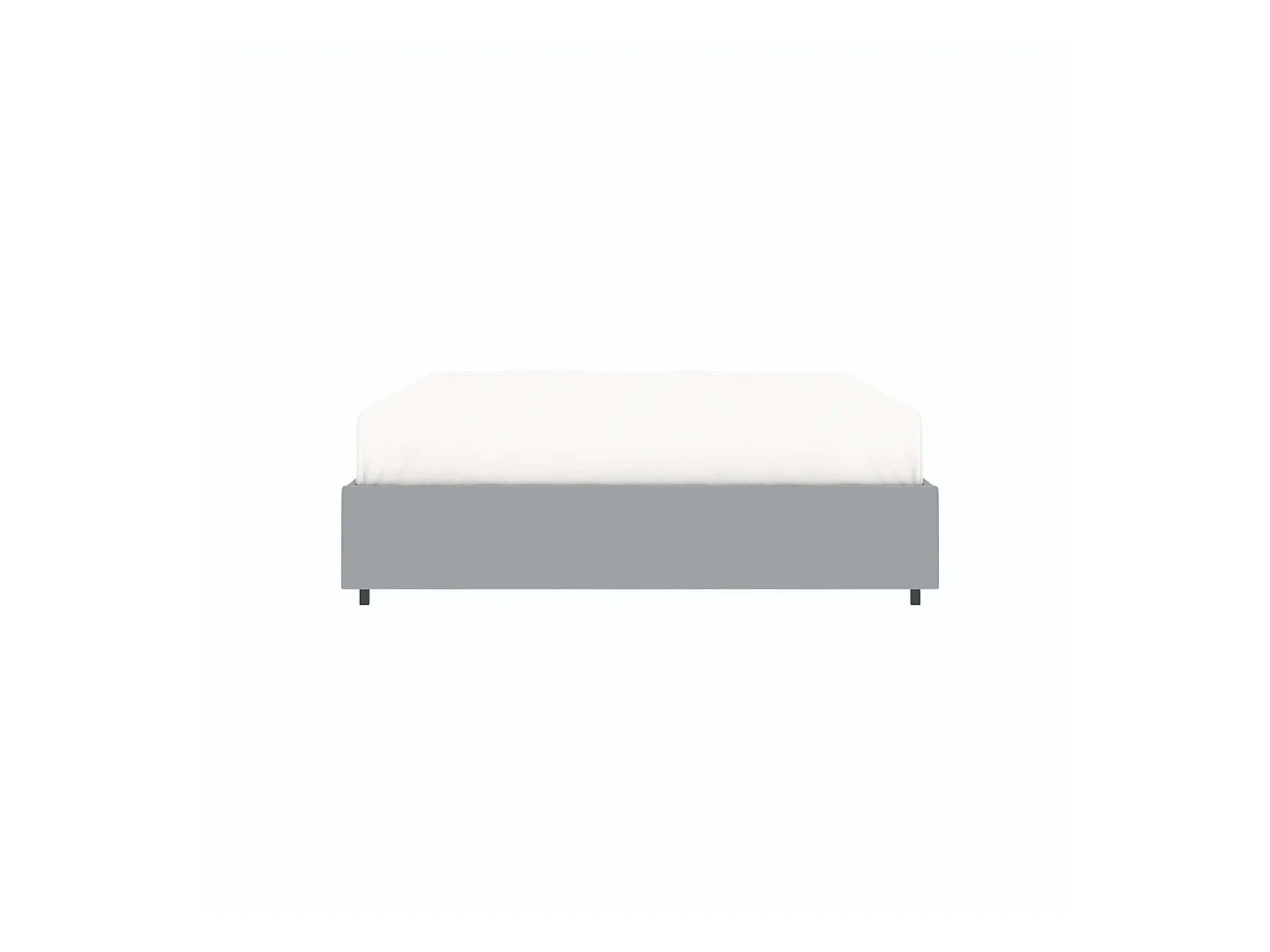 Lit coffre plateforme – grand couchage 160x200 cm - tissu velours gris - sommier inclus - LANCE