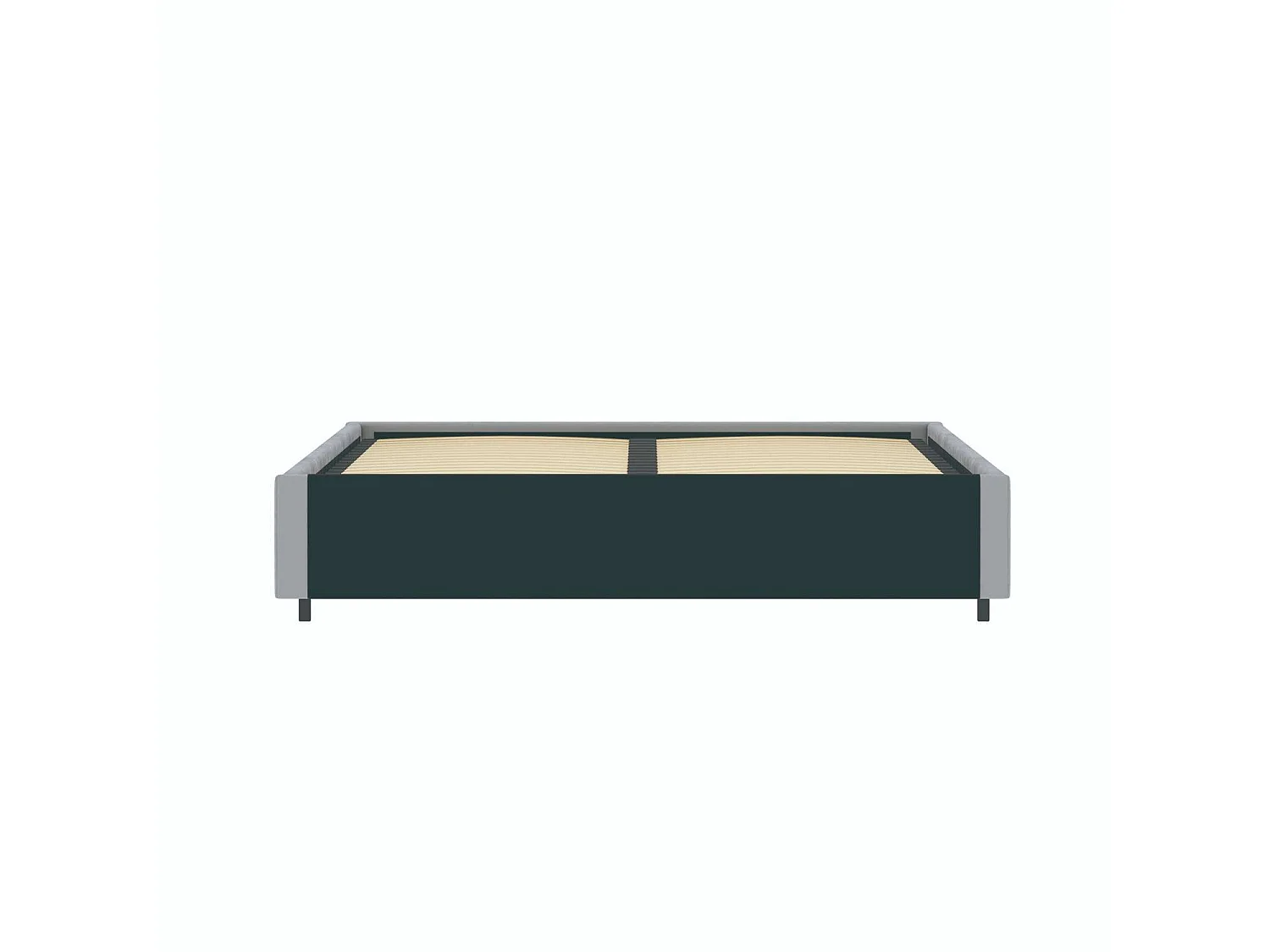 Lit coffre plateforme – grand couchage 160x200 cm - tissu velours gris - sommier inclus - LANCE