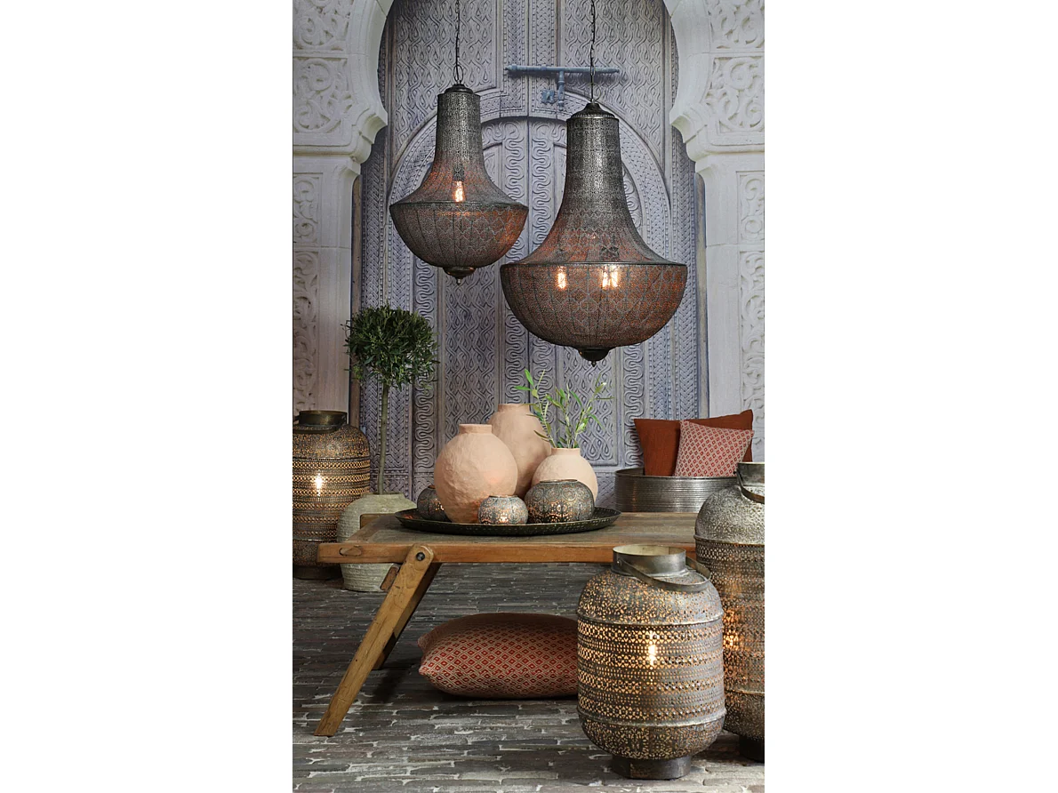 Lampe de table UDUPI - Ø31x45,5cm - Marron