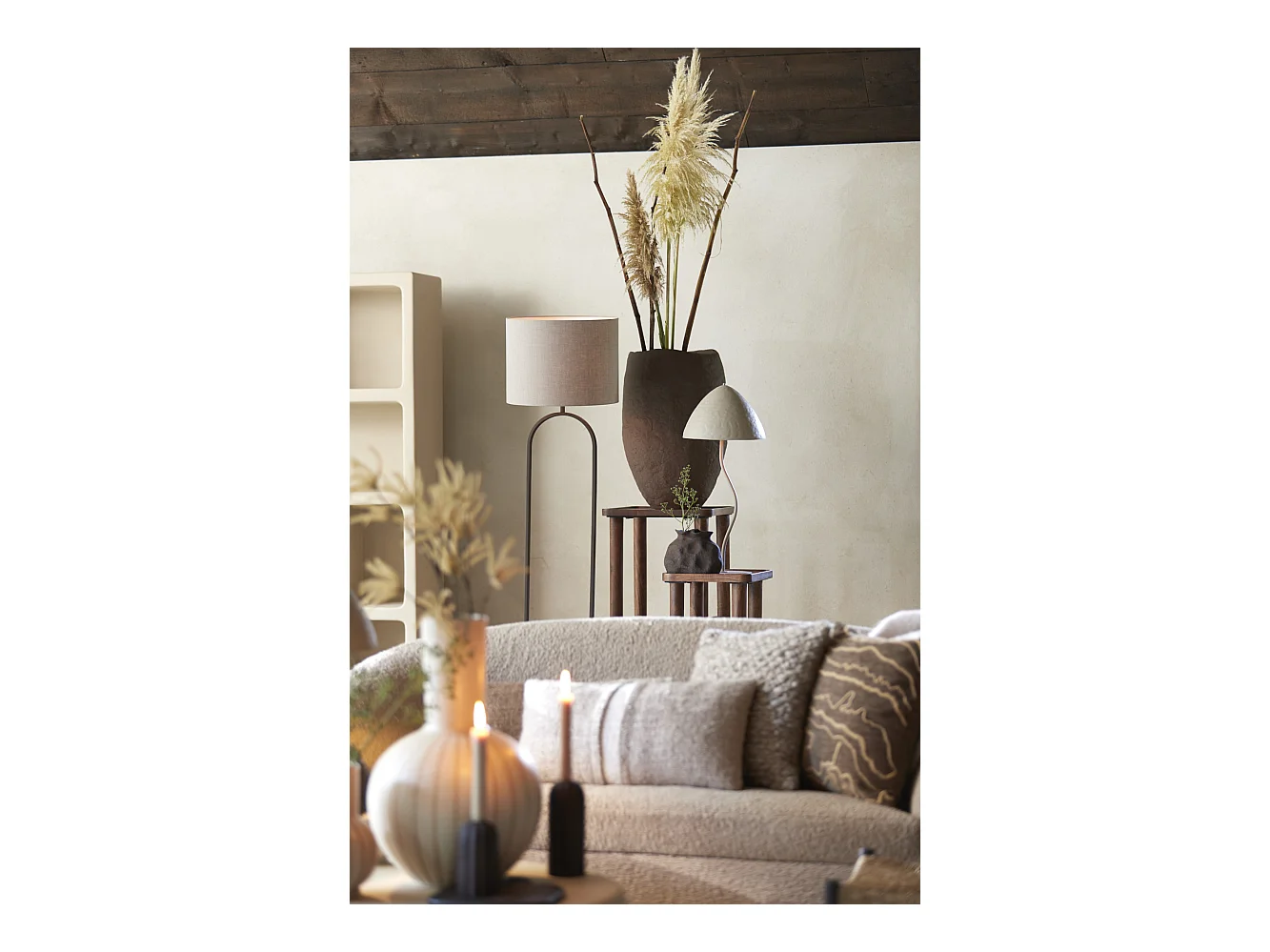 Lampe de table ELIMO - Ø25x67cm - Gris