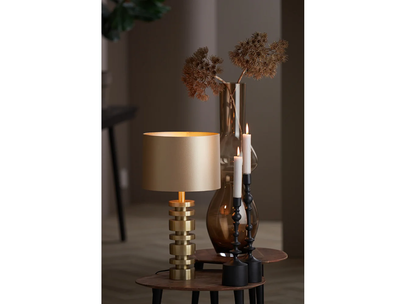 Pied de lampe DESLEY - Ø10,5x36cm - Doré