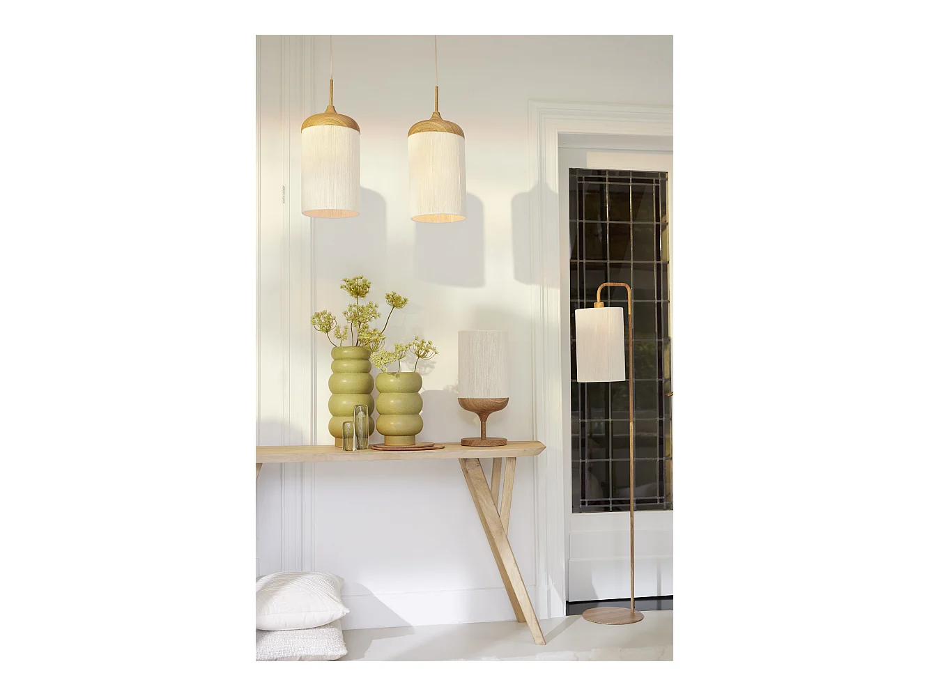 Lampe de table DANIA - Ø22,5x50cm - Marron