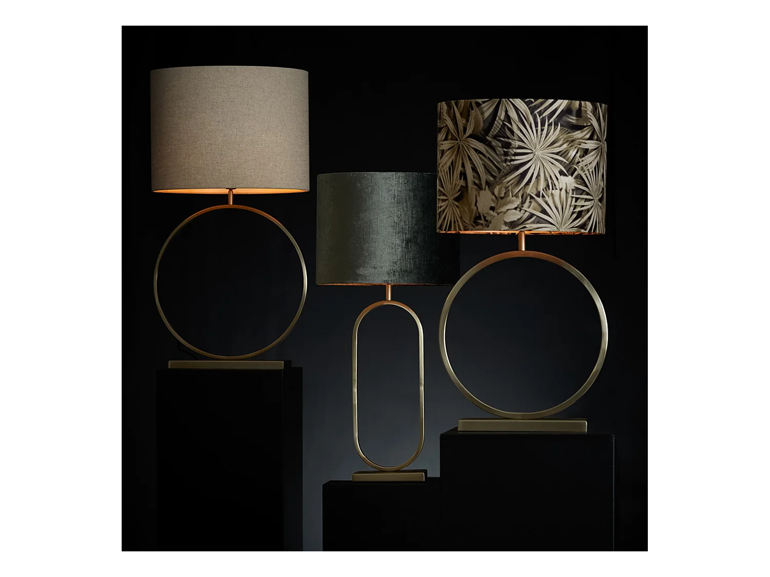 Pied de lampe LIVA - 50x15x57cm - Doré