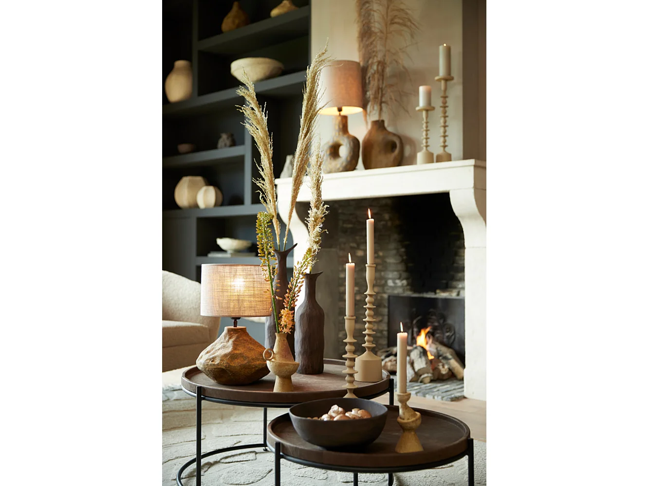 Pied de lampe MARZOKA - 29x28,5x29cm - Marron