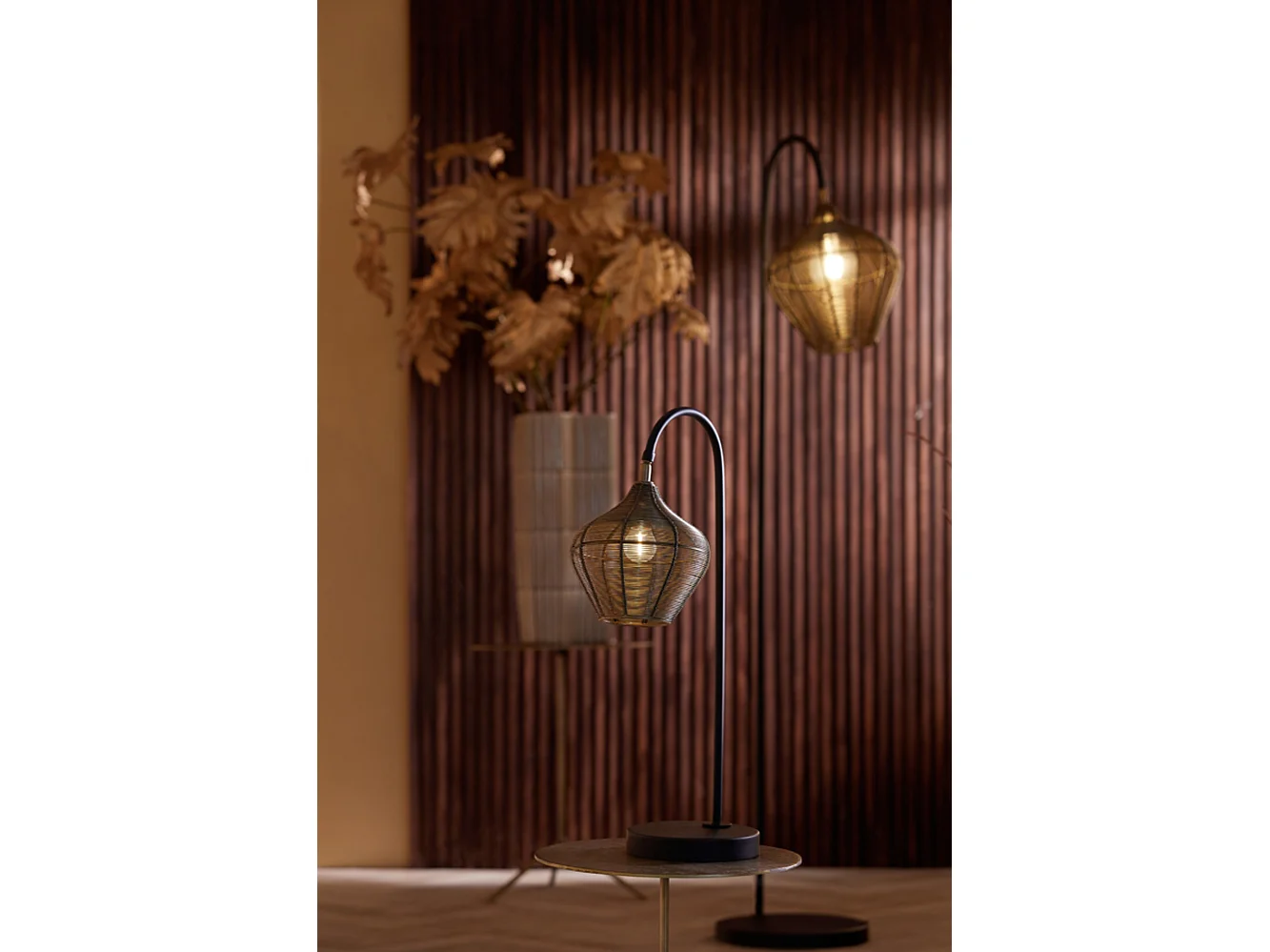 Tafellamp ALVARO - 27x20x61cm - Brons