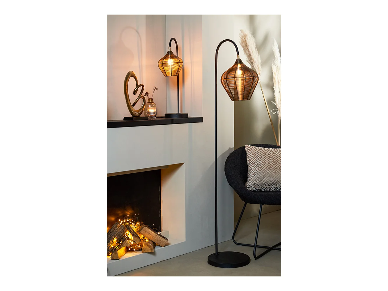 Lampe de table ALVARO - 27x20x61cm - Bronze