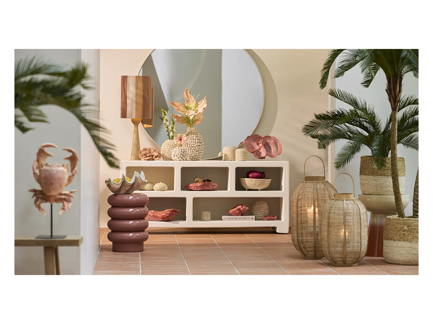 Pied de lampe FESTINA - Ø9x40cm - Marron