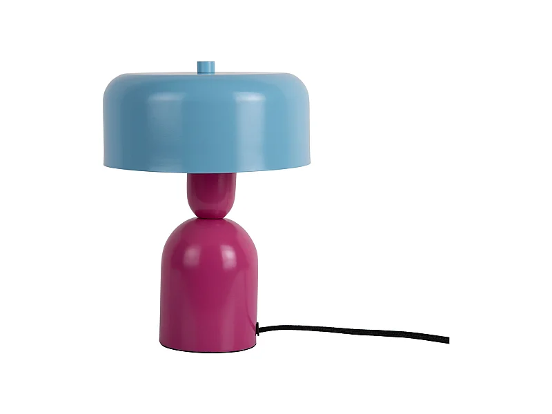 Tischleuchte Double Funky - Leuchtendes Pink & Zartes Blau