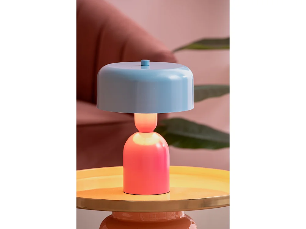 Lampe de table Double Funky - Rose vif et bleu doux