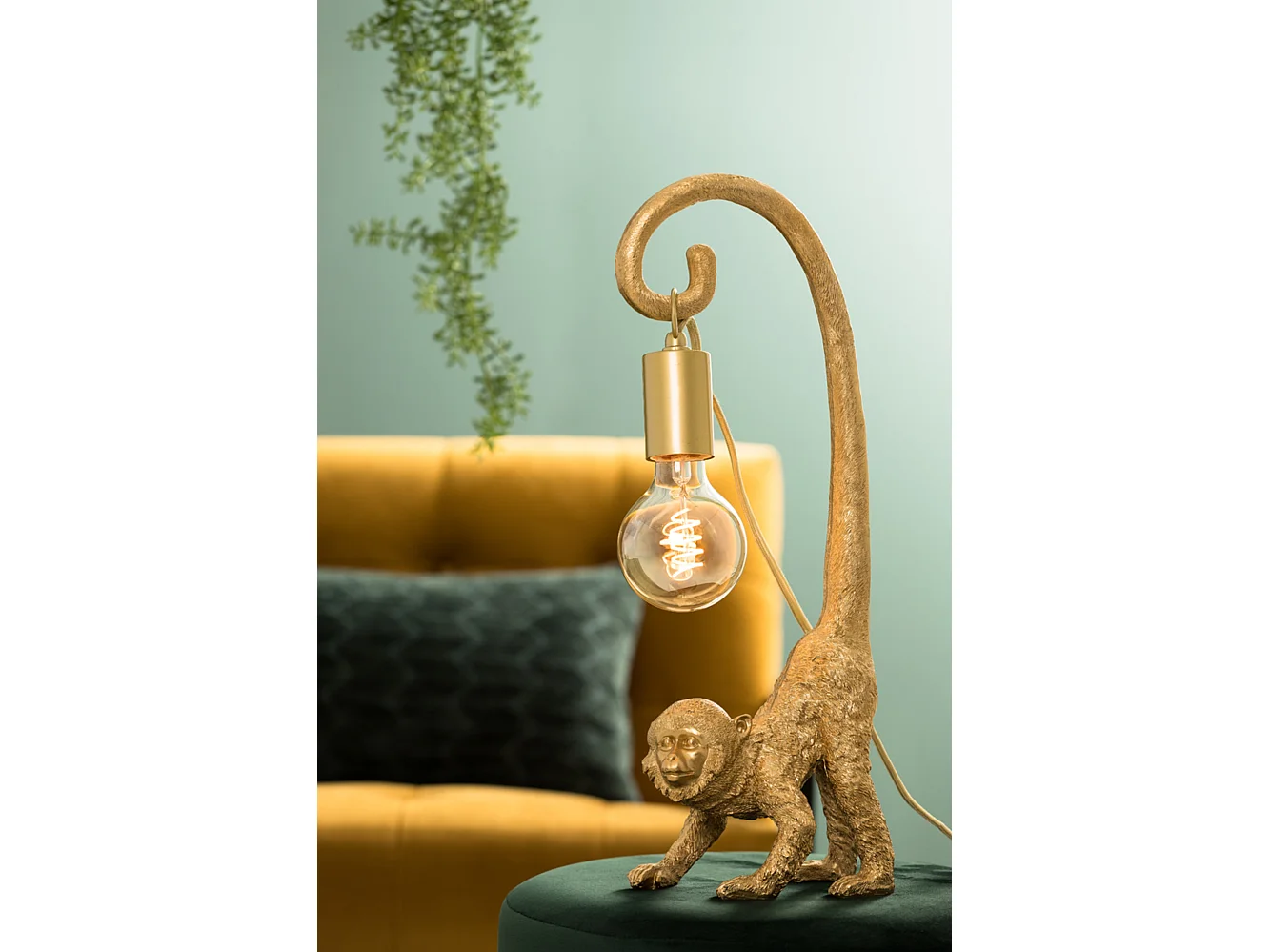 Lampe de table MONKEY - Ø4,5x6,5cm - Doré