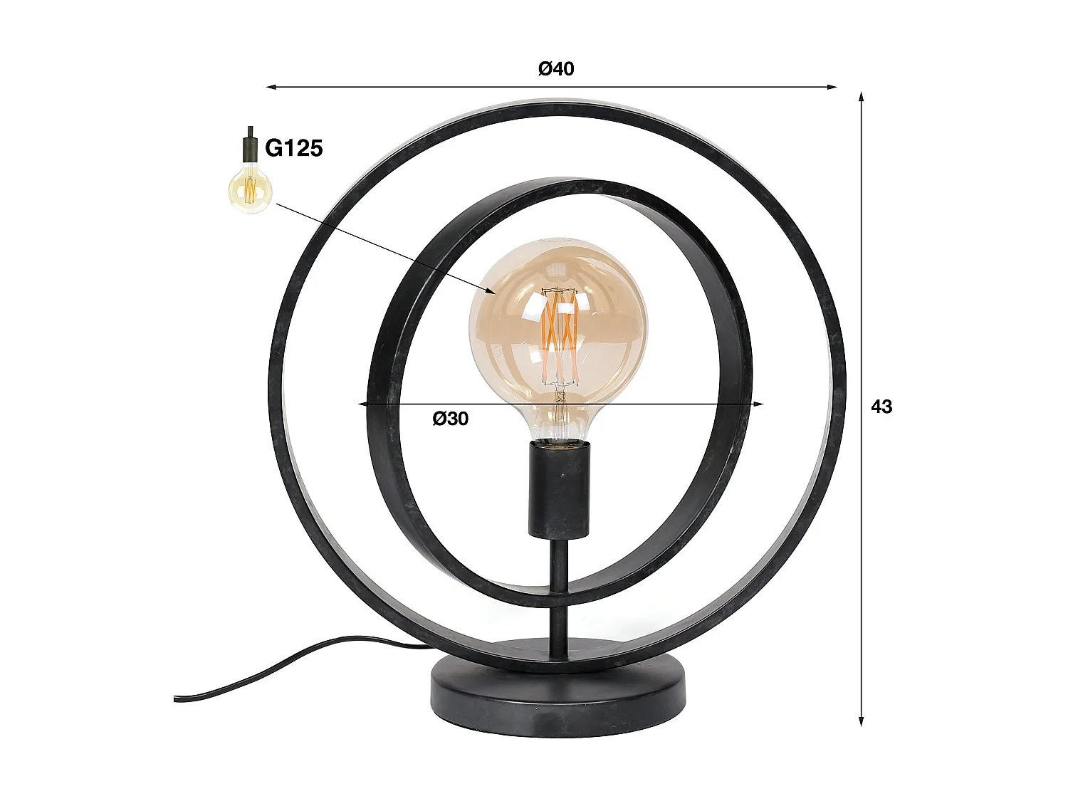 Tafellamp Industrieel - Draaiende Tafellamp van Metaal - Vintage - Zwart