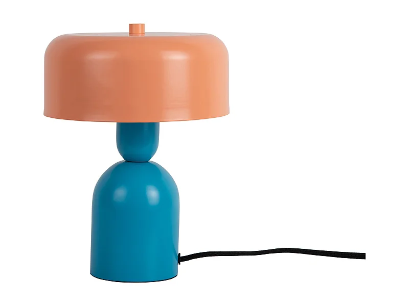 Lampe de table Double Funky - Bleu aqua et orange pêche