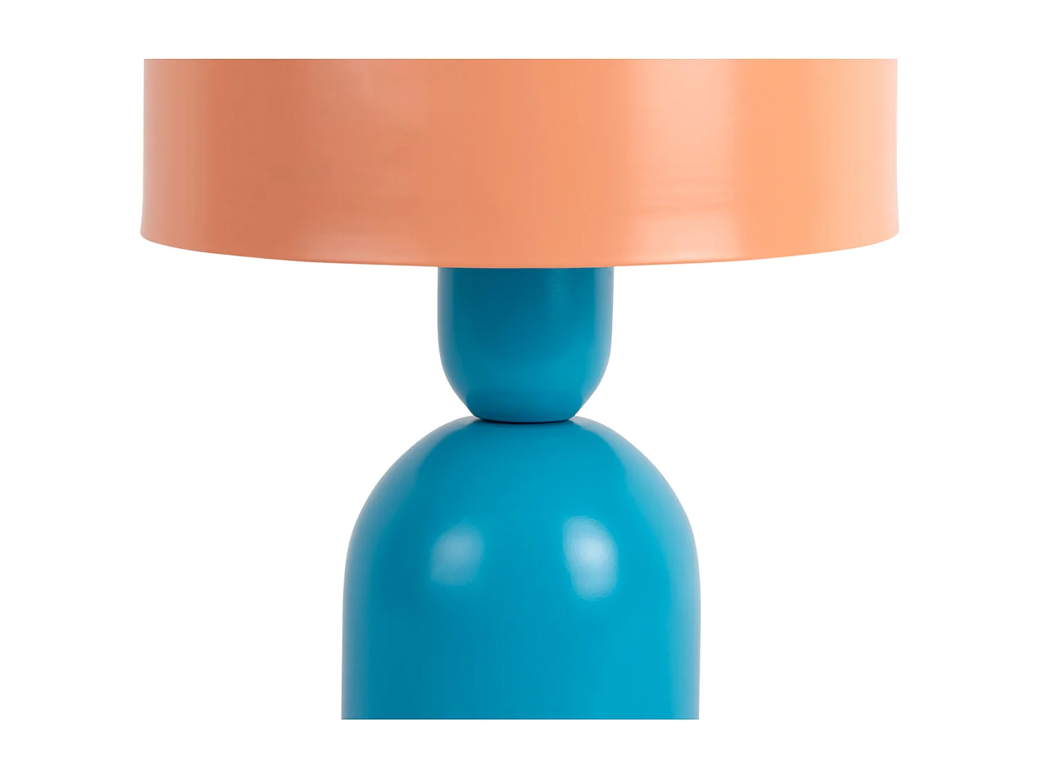 Lampe de table Double Funky - Bleu aqua et orange pêche