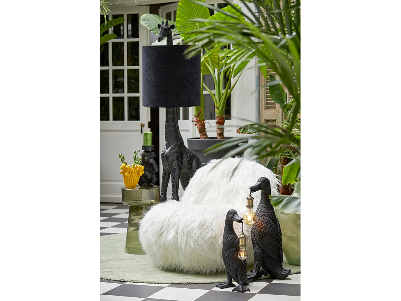 Tafellamp DUCK  - 23.5x23x48.5cm - Zwart