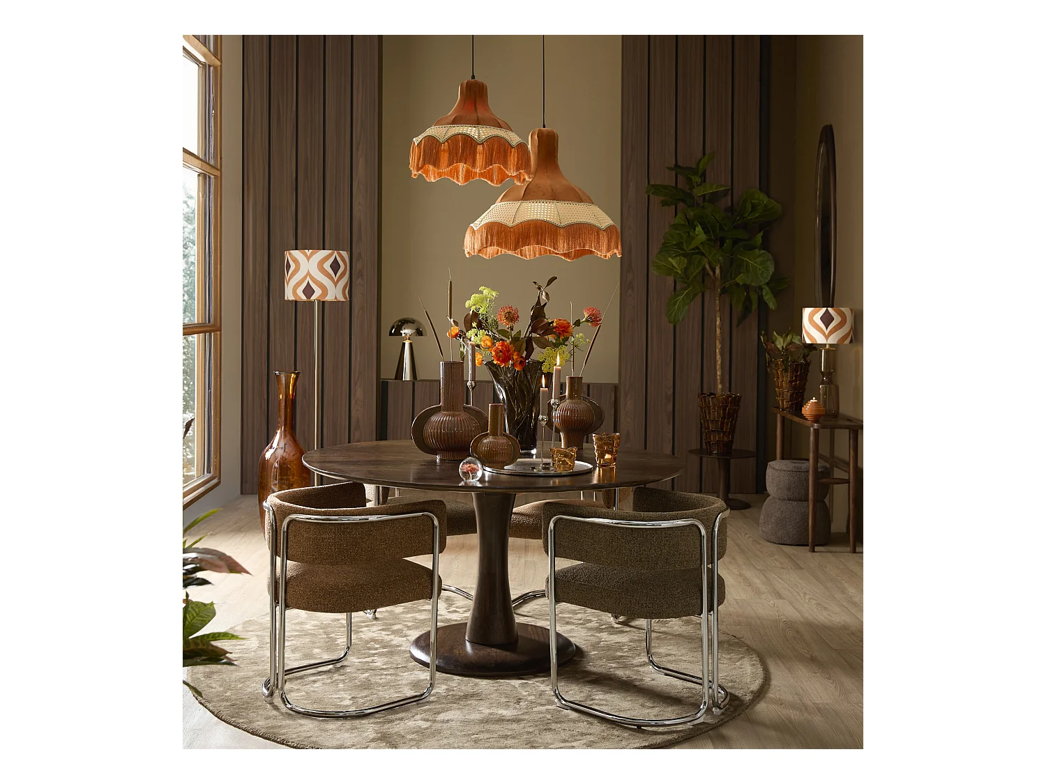 Lampe de table SURRINA - Ø31x49cm - Argent