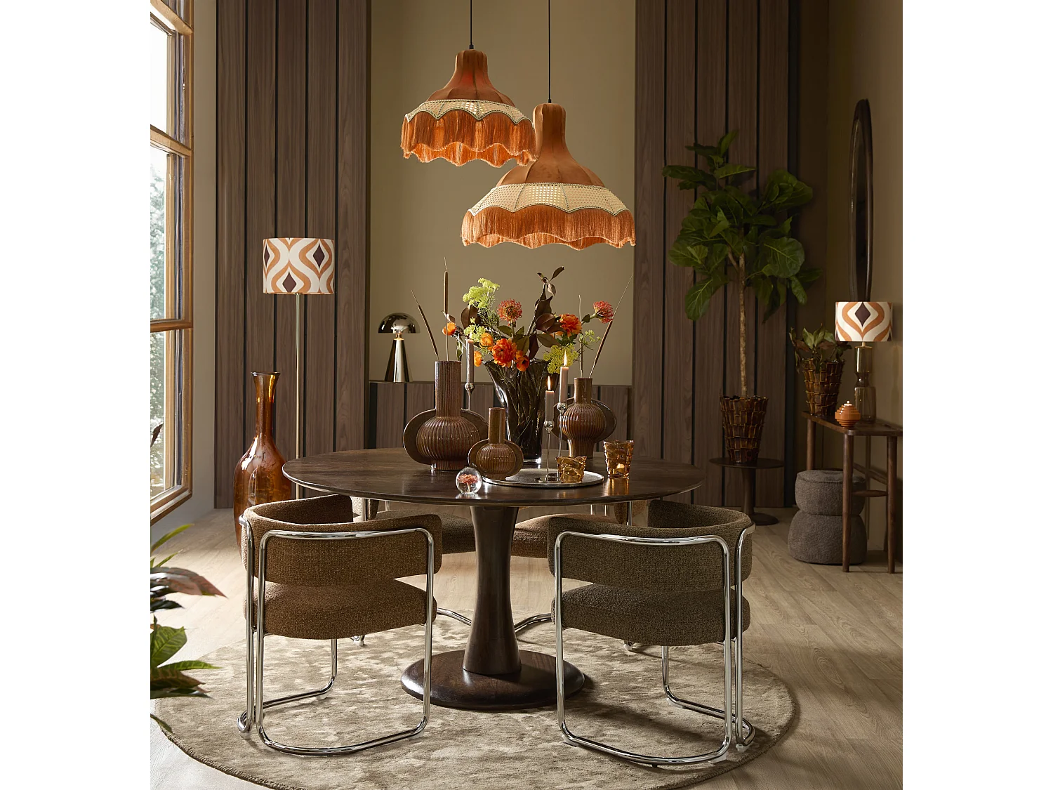 Lampe de table SURRINA - Ø31x49cm - Argent